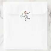 Tennisspieler Runder Aufkleber (Tasche)
