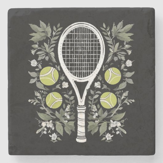 Tennisspieler Steinuntersetzer (Vorderseite)