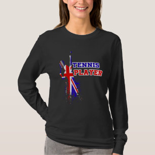 Tennisspieler UK Court Schläger Match Ball Sport C T-Shirt