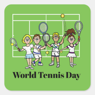 Tennisspieler und Court Sticker oder Namensschilde