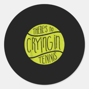 Tennisspieler weint Tennisball lustiges Sportgesch Runder Aufkleber