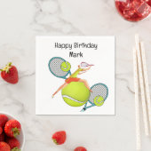Tennisspieler zum Geburtstag Serviette (Beispiel)