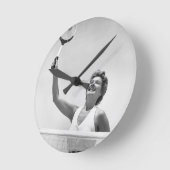 Tennisspielerin 2 runde wanduhr (Winkel)