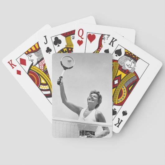 Tennisspielerin 2 spielkarten (Rückseite)