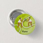 Tennisspielerin auf Tennis-Hintergrund Button (Vorne & Hinten)