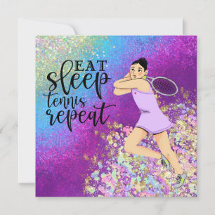 Tennisspielerin Eat Sleep Tennis Wiederholung von