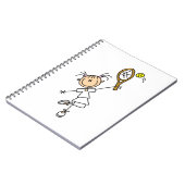 Tennisspielerin für Strichmännchen Notizblock (Linke Seite)