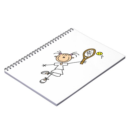 Tennisspielerin für Strichmännchen Notizblock (Linke Seite)