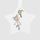 Tennisspielerin für Strichmännchen Ornament (Rückseite)