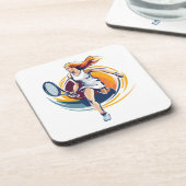 Tennisspielerin Getränkeuntersetzer (Linke Seite)