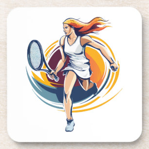 Tennisspielerin Getränkeuntersetzer