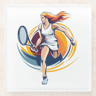 Tennisspielerin Glasuntersetzer