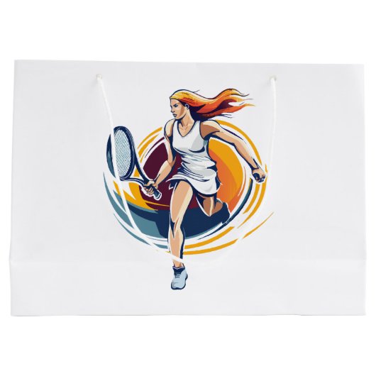 Tennisspielerin Große Geschenktüte (Rückseite)