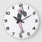 Tennisspielerin Große Wanduhr (Vorderseite)