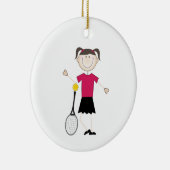 Tennisspielerin Keramik Ornament (Rechts)