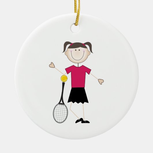 Tennisspielerin Keramik Ornament (Vorne)