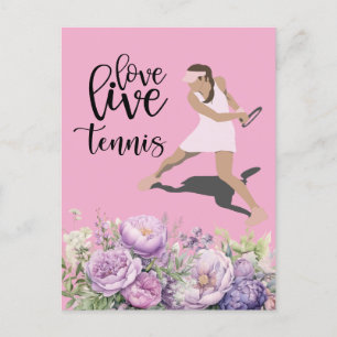 Tennisspielerin LIEBE LIVE Tennis Postkarte