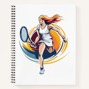 Tennisspielerin Notizblock