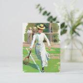 Tennisspielerin, um 1900 postkarte (Stehend Vorderseite)
