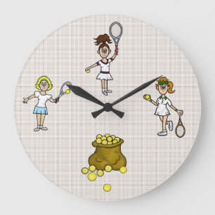 Tennisspielerinnen Wanduhr