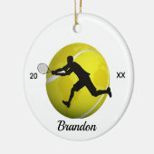 Tennisspielername und -jahr für Jungs oder Mens Keramik Ornament (Links)