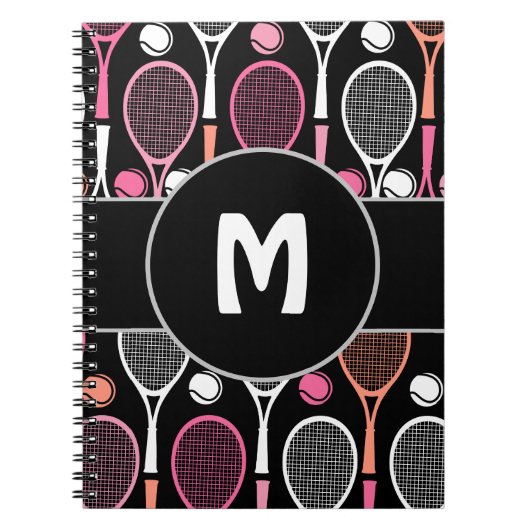 Tennisspielerteam Name Personalisiert Mit Monogram Notizblock (Vorderseite)