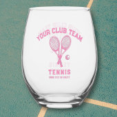 Tennisspielerteam Name Personalisiert Rosa Weinglas Ohne Stiel