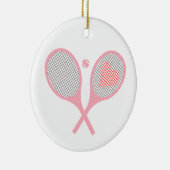 Tennisspielgeräte für Pastellherz und Balldesign Keramik Ornament (Rechts)