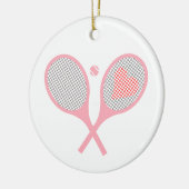 Tennisspielgeräte für Pastellherz und Balldesign Keramik Ornament (Links)