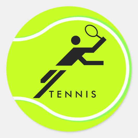 Tennissticker 1 runder aufkleber (Vorderseite)