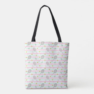 Tennisstreifen blassgrün und rosa tasche
