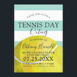 Tennistag Ausflug| Einladung zum Tennis-Themenplat<br><div class="desc">Feiern Sie den Geburtstag mit dieser Tennis-Einladung im Stil eines Superstars. Ein großartiger Weg, um einen Geburtstag, eine Ansammlung, ein Jubiläum zu feiern, oder einfach nur einen regelmäßigen Tennistag, um einen Schweiß zu machen. Alle Elemente dieser weißen und schlanken Einladung sind entriegelt und können bei Bedarf eingestellt werden. Genießen Sie...</div>