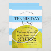 Tennistag Ausflug| Tennis Themed Blue Invest Einladung (Vorne/Hinten)