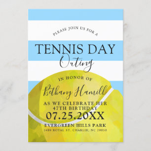 Tennistag Ausflug  Tennis Themed Blue Invest Einladung