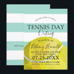 Tennistag Ausflug| Tennis Themed Green Invest Einladung<br><div class="desc">Feiern Sie den Geburtstag mit dieser Tennis-Einladung im Stil eines Superstars. Ein großartiger Weg, um einen Geburtstag, eine Ansammlung, ein Jubiläum zu feiern, oder einfach nur einen regelmäßigen Tennistag, um einen Schweiß zu machen. Alle Elemente dieser grünen und weißen Einladung sind entriegelt und bei Bedarf einstellbar. Genießen Sie es zu...</div>