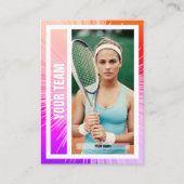 Tennisteam Trading Card - Rosa/Lila/Rote Rays Telefonnummerkarte (Vorderseite)