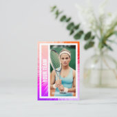 Tennisteam Trading Card - Rosa/Lila/Rote Rays Telefonnummerkarte (Stehend Vorderseite)