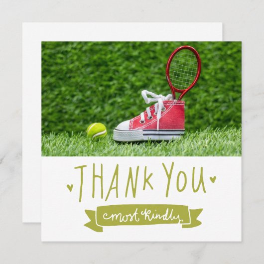 Tennisthemen Dankeskarte (Vorne/Hinten)