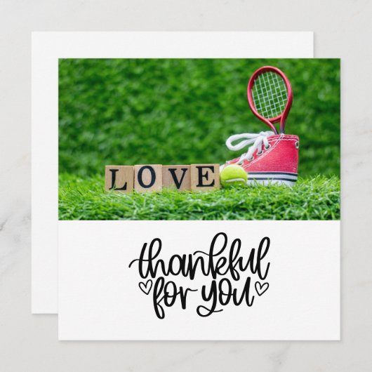 Tennisthemen Dankeskarte (Vorne/Hinten)