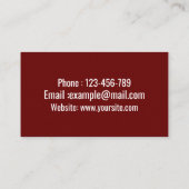 Tennistrainer Einfache Berufliche Heddysportarten Visitenkarte (Rückseite)