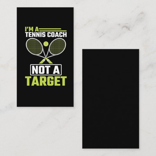 Tennistrainer kein Target Funny Tennis Trainer Visitenkarte (Vorne/Hinten)