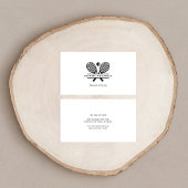 Tennistrainer Minimalistisch Schwarz-weiß Visitenkarte