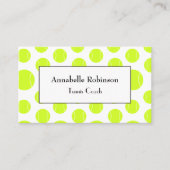 Tennistrainer Sportart Weiß und Gelb Visitenkarte (Vorderseite)