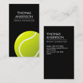 Tennistrainer / Trainer / Spieler schwarz Visitenkarte (Vorne/Hinten)