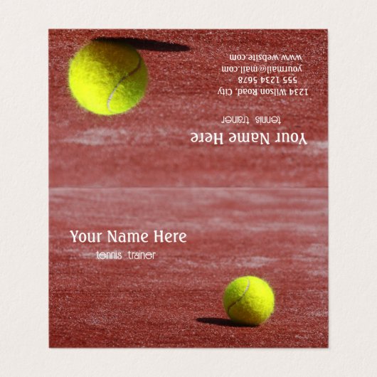 Tennistrainer Visitenkarten (Außenseite Aufgefaltet)