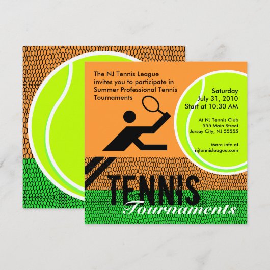 Tennisturnier Einladung 2 (Vorne/Hinten)