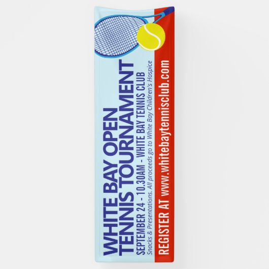 Tennisturnier Open-Event einfache Grafik Banner (Vertikal)