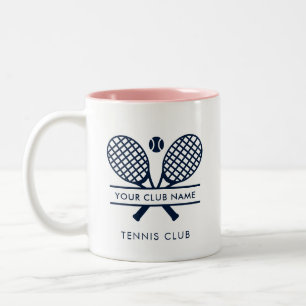 Tennisvereinsname Navy Blau Logo Benutzerdefiniert Zweifarbige Tasse