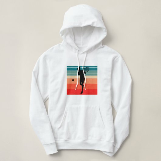 Tennisweibchen-Retro Hoodie (Design vorne)