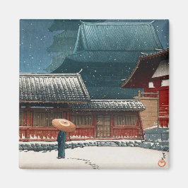 Tennô-ji Temple in Osaka hasui kawase shan hanga Magnet